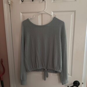 Cozy Ribbed Knit Sweater in Light Blue